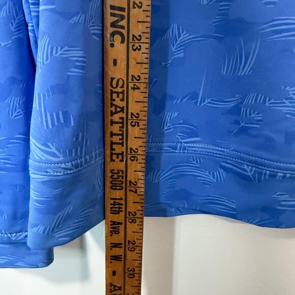 Peter Millar Men's Perth Quarter Zip Pullover Tropical Camo Blue Large Golf - Picture 9 of 10